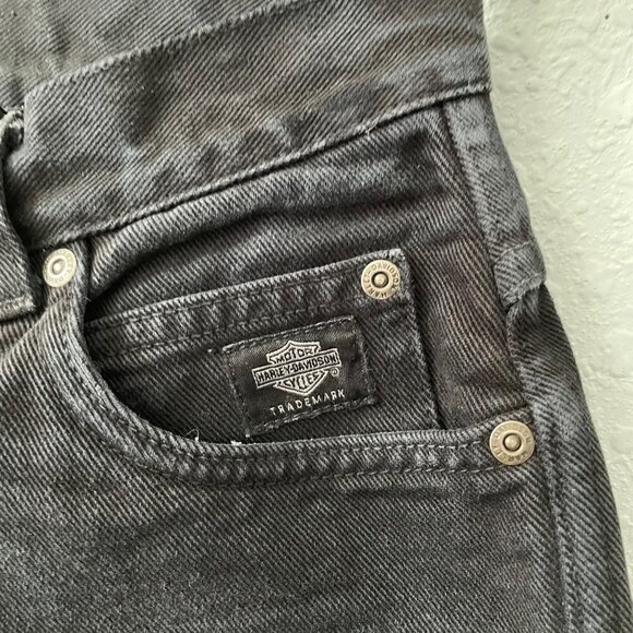 Harley Davidson Black Bootcut High Rise Jeans Women's Size 4 Long Biker Casual - Picture 4 of 10